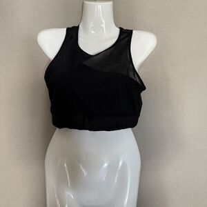 Alo Yoga Mesh Sports Bra S/M? Panel Black Womens Racer Back